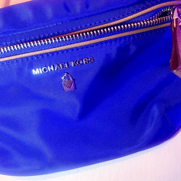 Michael Kors royal Blue and gold Crossbody Bag with Gold Accents - Picture 2 of 10